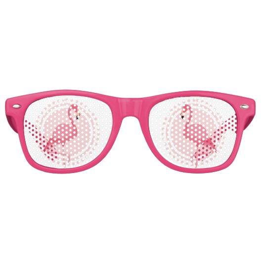 Zonbrillen van roze Flamingo Cute Retro Party Zonnebril (Voorkant)