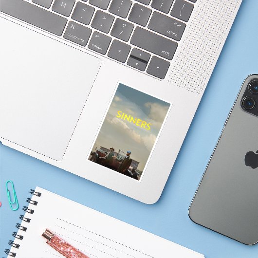 zondaars sticker (Laptop met iPhone)