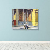 zondag | Edward Hopper | Canvas Afdruk (Insitu (Houten vloer))