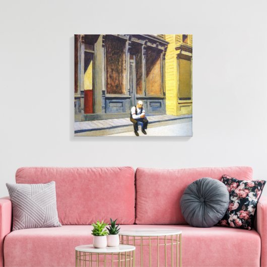 zondag | Edward Hopper | Canvas Afdruk (Insitu (Woonkamer))