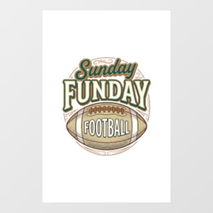 Zondag Fun Football Vintage Shirt Ontwerp_1 Raamsticker
