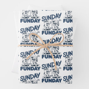 Zondag Fun Golf Grappige Golf Golfers Retro Inpakpapier Vel