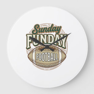 Zondag Fun voetbal Vintage T-shirt ontwerp_1 Grote Klok