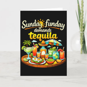 Zondag funday eist grap van feestcrew kaart