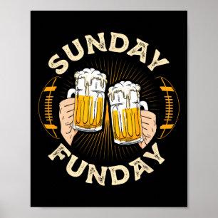Zondag Funday Grappig Voetbal Cadeau Sportliefhebb Poster