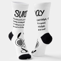 Zondag Gedicht Sokken - Trendy, Funny, White&Black