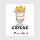 Zondag Grappige Zondag Ijs Pun Sticker (Vel)