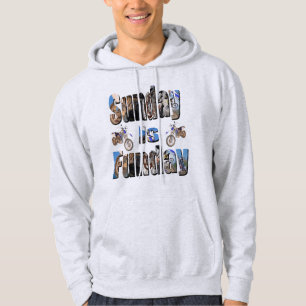 Zondag is Funday Motorbike Afbeelding Logo, Hoodie