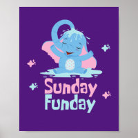 Zondag leuke dag Kawaii grappige olifant die onder
