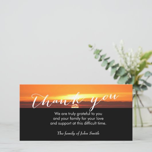 Zondag na begrafenisherinnering Dank je Bedankkaart (Staand voorkant)