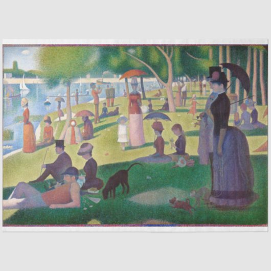 Zondag om 12.00 uur te La Grande Jatte, Seurat Tissuepapier (Voorkant)