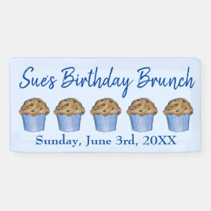 Zondag Ontbijt Brunch Party Blueberry Muffin Spandoek