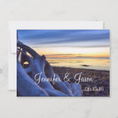 Zondag op Beach Evening Wedding Invitations Kaart (Achterkant)