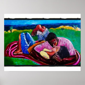 Zondag op het strand poster