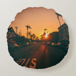 Zondag over de horizon rond kussen