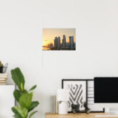 Zondag over de skyline van Doha, Qatar Poster (Thuiskantoor)