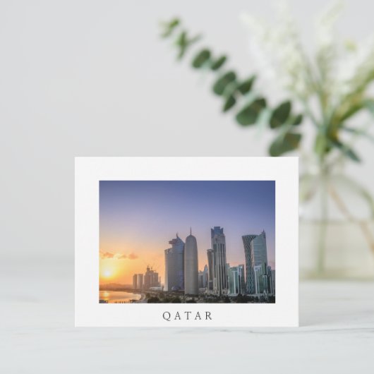 Zondag over de stad Doha, Qatar Briefkaart (Staand voorkant)