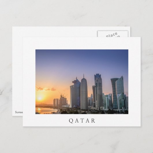 Zondag over de stad Doha, Qatar Briefkaart (Voorkant / Achterkant)