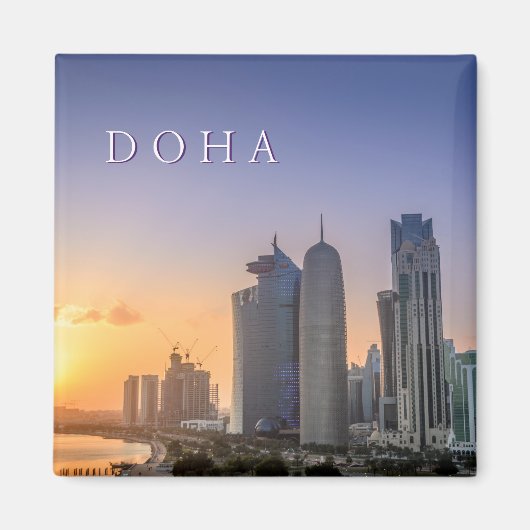 Zondag over de stad Doha, Qatar Magneet (Voorkant)