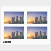 Zondag over de stad Doha, Qatar Rechthoekige Sticker (Vel)