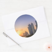 Zondag over de stad Doha, Qatar Ronde Sticker (Envelop)