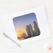 Zondag over de stad Doha, Qatar Vierkante Sticker (Envelop)