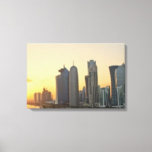 Zondag over Doha, Qatar canvas druk Afdruk