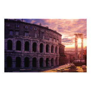 Zondag over het Colosseum van Rome in Rome Foto Afdruk
