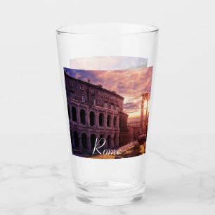 Zondag over het Colosseum van Rome in Rome Glas