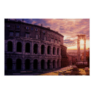 Zondag over het Colosseum van Rome in Rome Perfect Poster