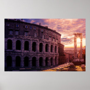 Zondag over het Colosseum van Rome in Rome Poster