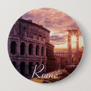 Zondag over het Colosseum van Rome in Rome Ronde Button 4,0 Cm