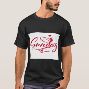 “Zondag” Print T-Shirt voor Weekend Sfeer