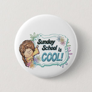 Zondag school is COOL. Ronde Button 5,7 Cm
