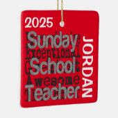Zondag School leraar Buitengewoon CUSTOM Keramisch Ornament (Rechts)