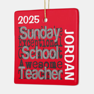 Zondag School leraar Buitengewoon CUSTOM Keramisch Ornament