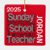 Zondag School leraar Buitengewoon CUSTOM Keramisch Ornament (Achterkant)