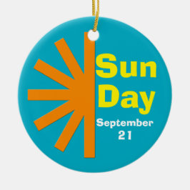 Zondag voor zonne-energie keramisch ornament