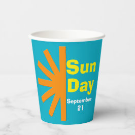 Zondag voor zonne-energie papieren bekers