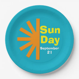 Zondag voor zonne-energie papieren bordje