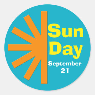 Zondag voor zonne-energie ronde sticker