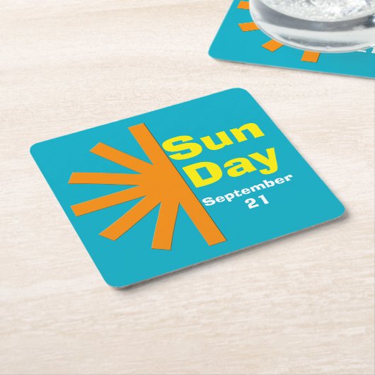 Zondag voor zonne-energie vierkante kartonnen onderzetter (Schuin)