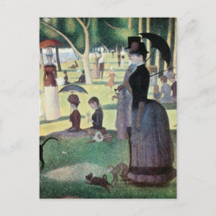 Zondagmiddag, eiland La Grande Jatte door Seurat Briefkaart