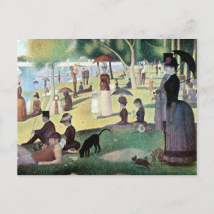 Zondagmiddag, eiland La Grande Jatte door Seurat Briefkaart