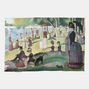 Zondagmiddag, eiland La Grande Jatte door Seurat Theedoek