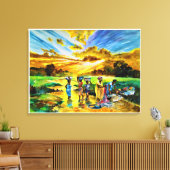 Zondagochtend door Ini Brown Canvas Afdruk (Insitu (Woonkamer))