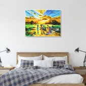 Zondagochtend door Ini Brown Canvas Afdruk (Insitu (Slaapkamer))