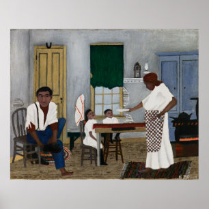 Zondagochtendontbijt, beroemd schilderij poster