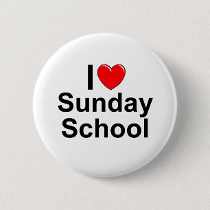 Zondagschool van de liefde (hart) ronde button 5,7 cm