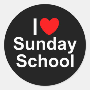 Zondagschool van de liefde (hart) ronde sticker
